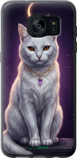 2D пластиковый чехол Mystic White Cat Gothic Dark Purple Gold для Samsung Galaxy S7 Edge G935F - 6805t-257 изображение 