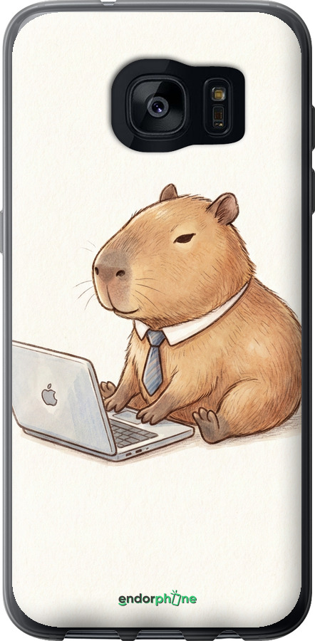 2D пластиковый чехол Funny Capybara CEO Working для Samsung Galaxy S7 Edge G935F - 6777t-257 изображение 