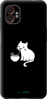Силиконовый чехол С милым котом на черном фоне для Samsung Xcover7 Pro - 6528u-4092 изображение 