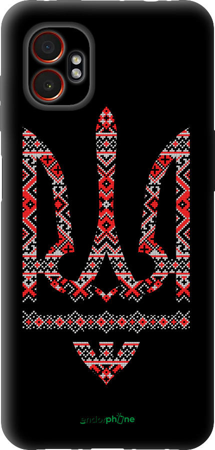 Силиконовый чехол Герб - вышиванка на черном фоне для Samsung Xcover7 Pro - 1196u-4092 изображение 