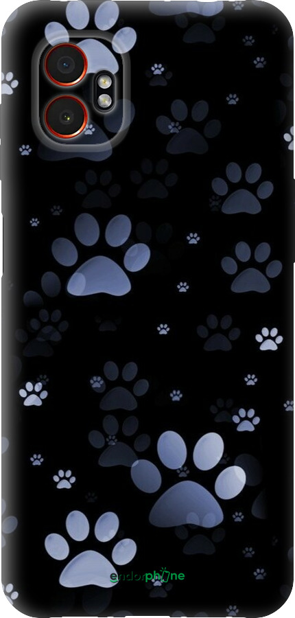 Силиконовый чехол С синими отпечатками лап для Samsung Xcover7 Pro - 6441u-4092 изображение 