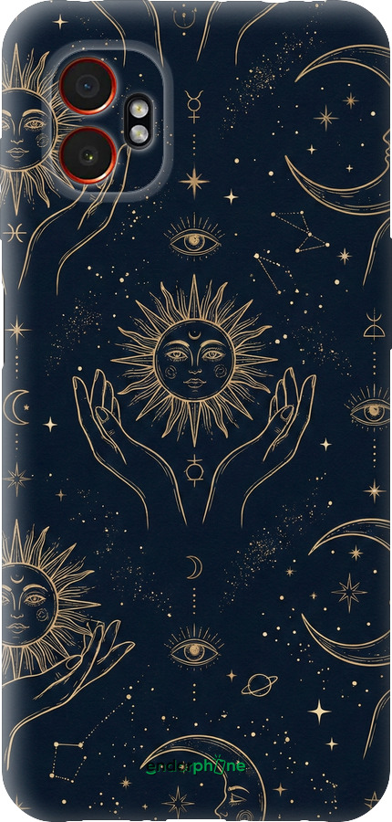 Силіконовий чехол Celestial Harmony: Sun & Moon Gold Mystic Pattern для Samsung Xcover7 Pro - 6778u-4092 изображение 