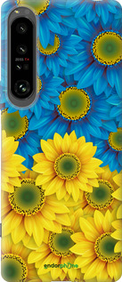 Силиконовый чехол Жёлто-голубые цветы для Sony Xperia 1 IV - 1048u-2787 изображение 