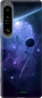 Силиконовый чехол Планеты в синем космосе для Sony Xperia 1 IV - 171u-2787 изображение 