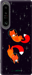 Силиконовый чехол Лисички в космосе для Sony Xperia 1 IV - 4519u-2787 изображение 