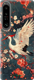 Силиконовый чехол Сакура и аист для Sony Xperia 1 IV - 6108u-2787 изображение 