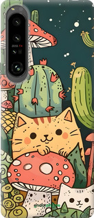 Силиконовый чехол Коты грибы для Sony Xperia 1 IV - 6321u-2787 изображение 