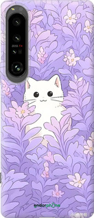 Силиконовый чехол Котик в цветах для Sony Xperia 1 IV - 6390u-2787 изображение 