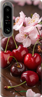 Силиконовый чехол Вишня в шоколаде для Sony Xperia 1 IV - 6698u-2787 изображение 