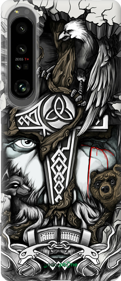 Силиконовый чехол Тату Викинг для Sony Xperia 1 IV - 4098u-2787 изображение 