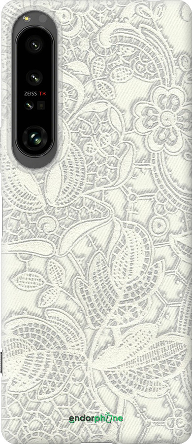 Силиконовый чехол Белое кружево для Sony Xperia 1 IV - 4383u-2787 изображение 