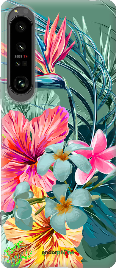 Силіконовий чехол Тропічні квіти v1 для Sony Xperia 1 IV - 4667u-2787 изображение 