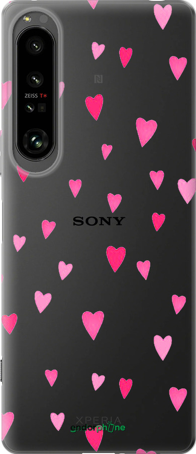 Силиконовый чехол Сердечки 2 для Sony Xperia 1 IV - 4763u-2787 изображение 