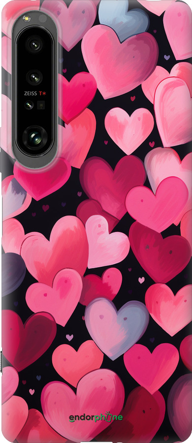 Силиконовый чехол Сердечки 4 для Sony Xperia 1 IV - 5662u-2787 изображение 