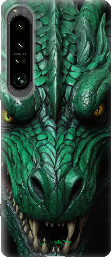 Силиконовый чехол Зелёный дракон v2 для Sony Xperia 1 IV - 5817u-2787 изображение 