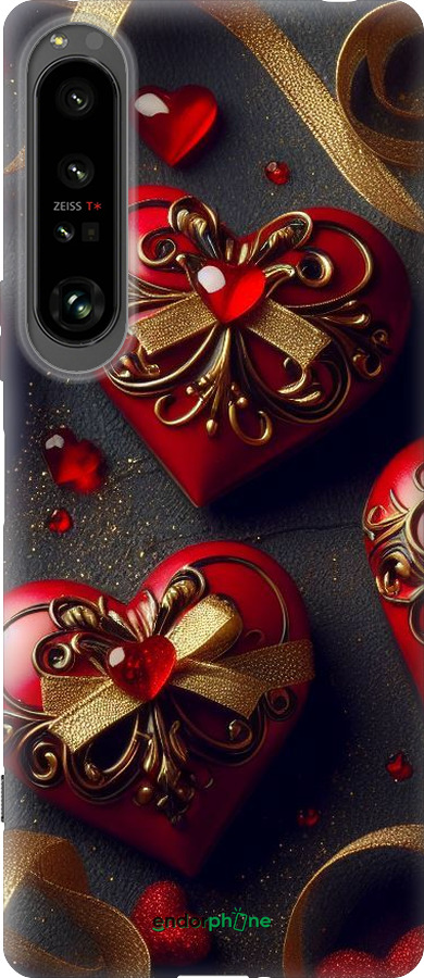 Силиконовый чехол Сердечки v4 для Sony Xperia 1 IV - 5834u-2787 изображение 