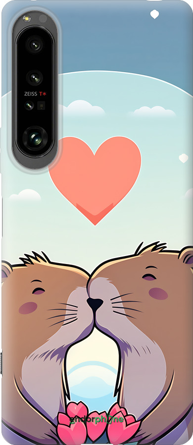 Силиконовый чехол Капибара любовь для Sony Xperia 1 IV - 6027u-2787 изображение 