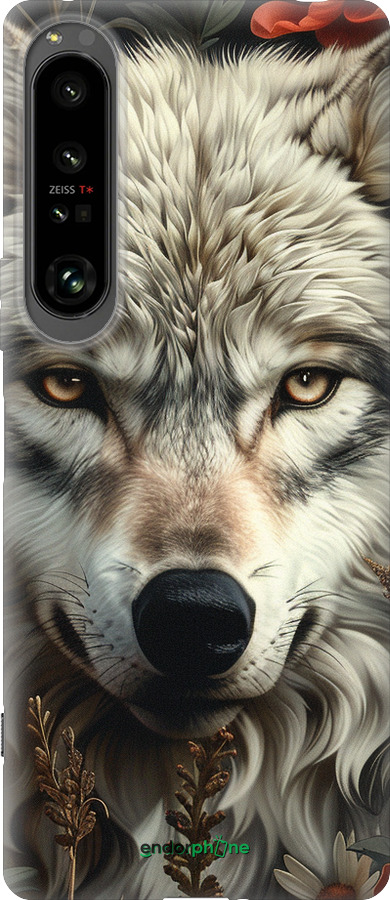 Силиконовый чехол Волчий взгляд для Sony Xperia 1 IV - 6066u-2787 изображение 