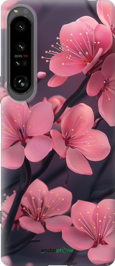 Силіконовий чехол Пурпурова сакура для Sony Xperia 1 IV - 6075u-2787 изображение 