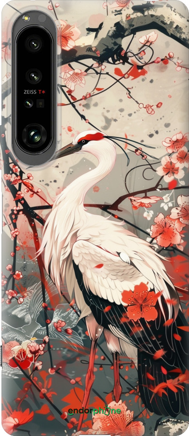 Силиконовый чехол Аист в цвету сакуры для Sony Xperia 1 IV - 6109u-2787 изображение 