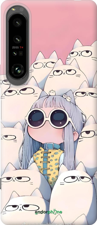 Силиконовый чехол Малышка с котами для Sony Xperia 1 IV - 6295u-2787 изображение 