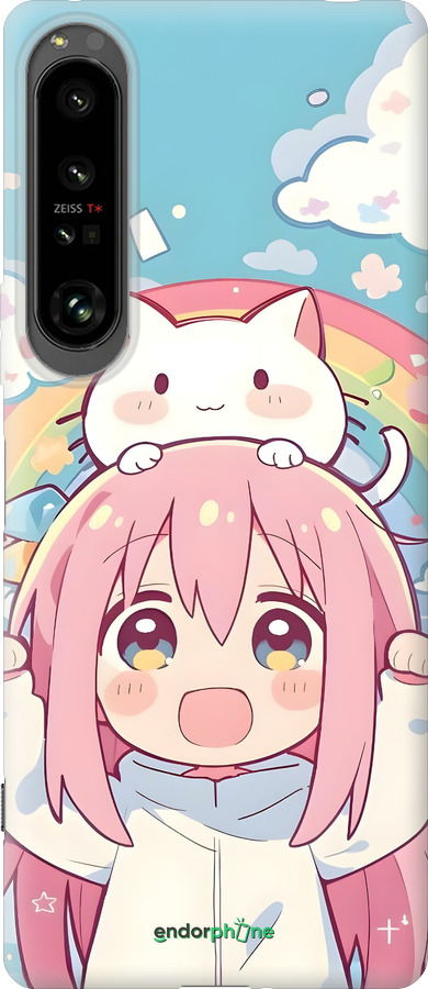 Силиконовый чехол Девочка аниме радуга для Sony Xperia 1 IV - 6304u-2787 изображение 