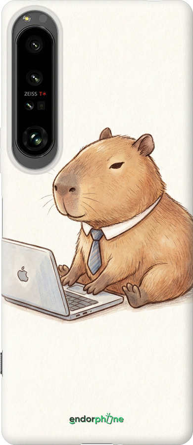Силиконовый чехол Funny Capybara CEO Working для Sony Xperia 1 IV - 6777u-2787 изображение 