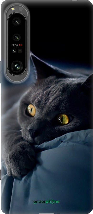 Силиконовый чехол Дымчатый кот для Sony Xperia 1 IV - 825u-2787 изображение 
