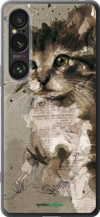 Силиконовый чехол Котёнок из пятен и линий для Sony Xperia 1 VI - 119u-3975 изображение 