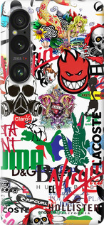 Силиконовый чехол Many different logos для Sony Xperia 1 VI - 4022u-3975 изображение 