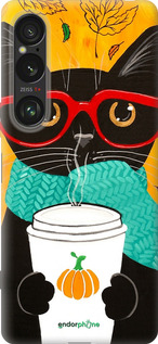 Силіконовий чехол Осінній кіт для Sony Xperia 1 VI - 4026u-3975 изображение 