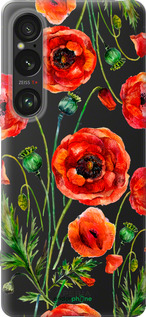 Силиконовый чехол Нарисованные маки для Sony Xperia 1 VI - 4278u-3975 изображение 