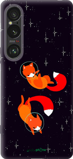 Силиконовый чехол Лисички в космосе для Sony Xperia 1 VI - 4519u-3975 изображение 