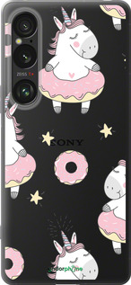 Силиконовый чехол Единорожки для Sony Xperia 1 VI - 4659u-3975 изображение 