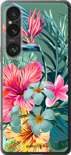 Силиконовый чехол Тропические цветы v1 для Sony Xperia 1 VI - 4667u-3975 изображение 