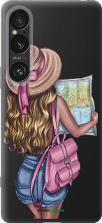 Силиконовый чехол Девушка с картой для Sony Xperia 1 VI - 4704u-3975 изображение 
