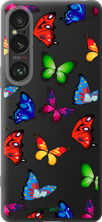 Силиконовый чехол Красочные мотыльки для Sony Xperia 1 VI - 4761u-3975 изображение 