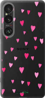 Силиконовый чехол Сердечки 2 для Sony Xperia 1 VI - 4763u-3975 изображение 