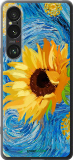 Силиконовый чехол Цветы желто-голубые для Sony Xperia 1 VI - 5308u-3975 изображение 