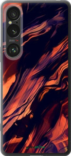 Силіконовий чехол Чорно-помаранчева абстракція для Sony Xperia 1 VI - 5340u-3975 изображение 