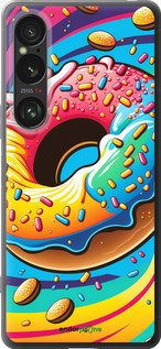 Силиконовый чехол Пончик радуга для Sony Xperia 1 VI - 5584u-3975 изображение 