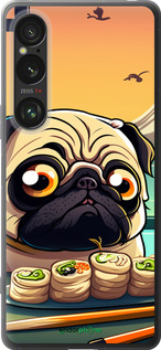 Силиконовый чехол Мопс и суши для Sony Xperia 1 VI - 5588u-3975 изображение 
