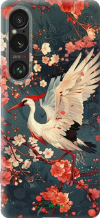 Силиконовый чехол Сакура и аист для Sony Xperia 1 VI - 6108u-3975 изображение 
