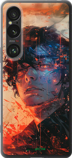 Силиконовый чехол Лицо в пламени для Sony Xperia 1 VI - 6127u-3975 изображение 