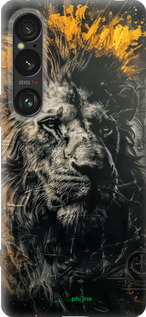 Силиконовый чехол Лев в золотых красках для Sony Xperia 1 VI - 6155u-3975 изображение 