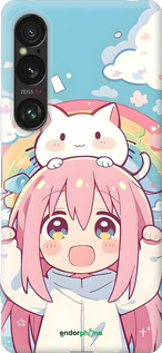 Силиконовый чехол Девочка аниме радуга для Sony Xperia 1 VI - 6304u-3975 изображение 