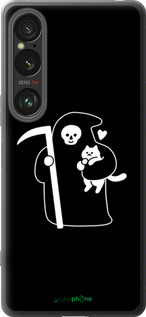 Силиконовый чехол Минималистичный арт: смерть и кошка для Sony Xperia 1 VI - 6529u-3975 изображение 