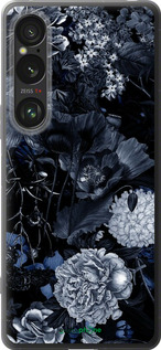 Силиконовый чехол Абстрактный цветочный рисунок в синих тонах для Sony Xperia 1 VI - 6539u-3975 изображение 