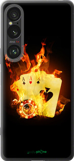 Силиконовый чехол Горящие карты для Sony Xperia 1 VI - 839u-3975 изображение 
