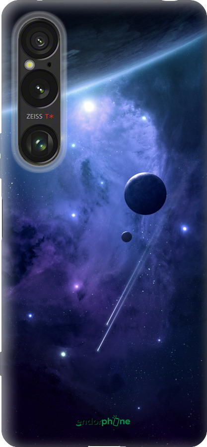 Силиконовый чехол Планеты в синем космосе для Sony Xperia 1 VI - 171u-3975 изображение 